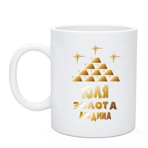 Чашка з написом "Юля - золота людина"