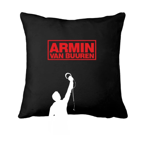 Подушка, Черный, Armin Van Buuren (с силуэтом)