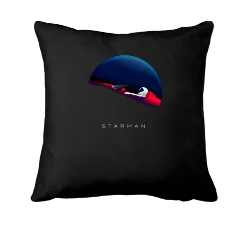 Подушка, Черный, с Теслой в космосе Starman