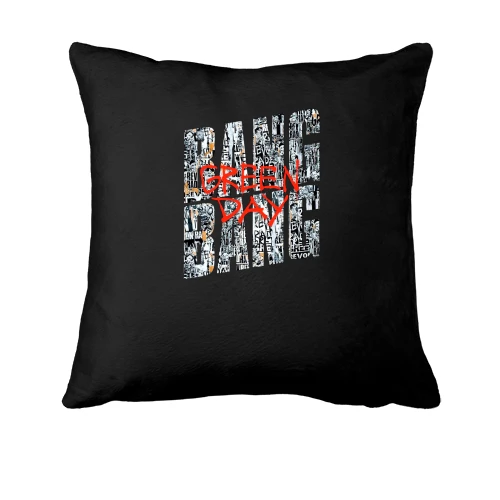 Подушка, Черный, Bang Bang Green day