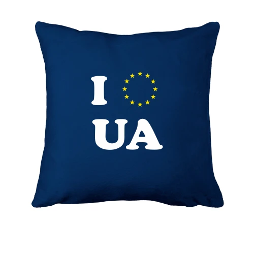 Подушка, Синий, Люблю Европейскую Украину