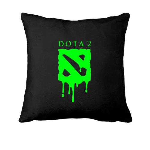 Подушка, Черный, кислотный лого DOTA 2