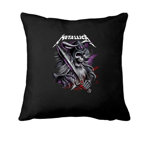 Подушка, Черный, Metallica (со скелетом-воином)