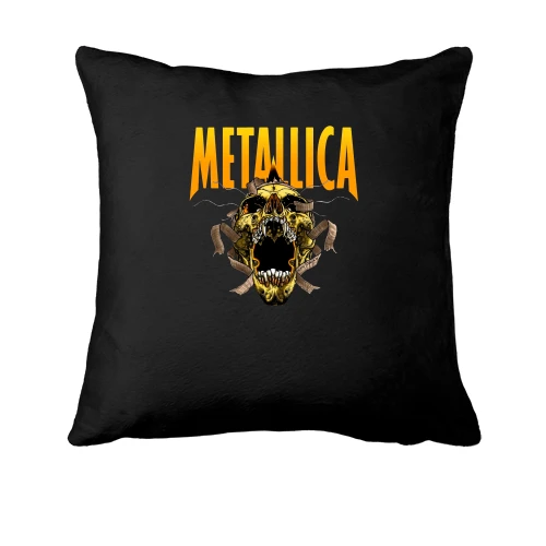 Подушка, Черный, Metallica с жёлтым черепом