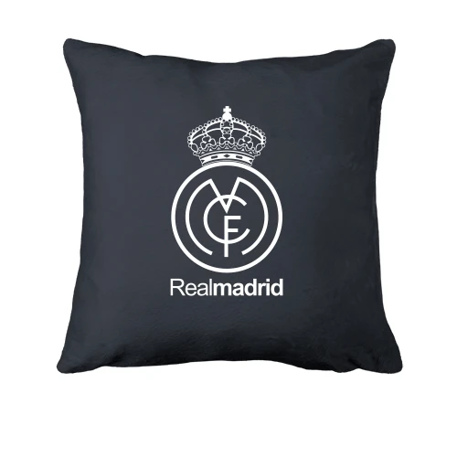 Подушка, Черный, с белой эмблемой Real Madrid