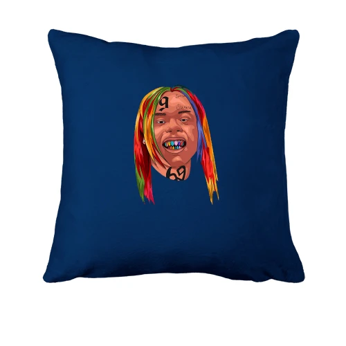 Подушка, Синій, з усміхненим 6IX 9NINE