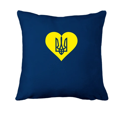 Подушка с гербом Украины в сердце