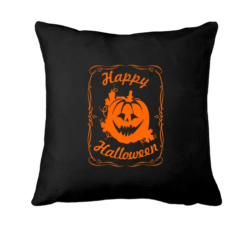 Подушка, Черный, Happy Halloween (Jack Daniels style)