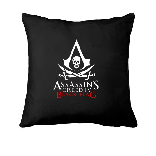 Подушка, Черный, с лого Assassin’s Creed IV Black Flag