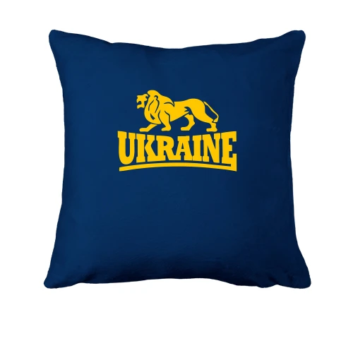 Подушка, Синий, с надписью "Ukraine"