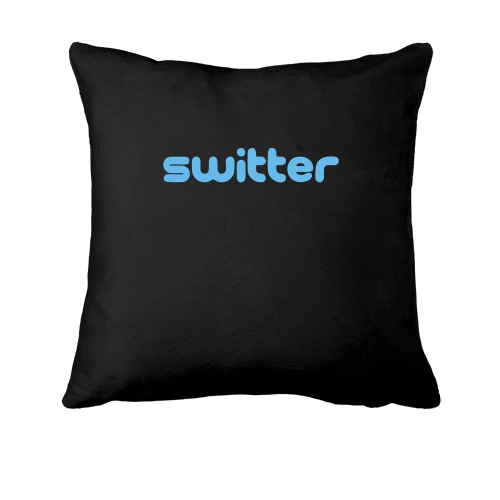Подушка, Черный, с надписью "Switter"