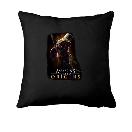 Подушка, Черный, с Баеком (Assassins Creed Origins)