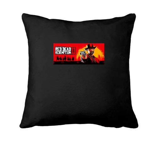 Подушка, Черный, Red Dead Redemption с Артуром Морганом
