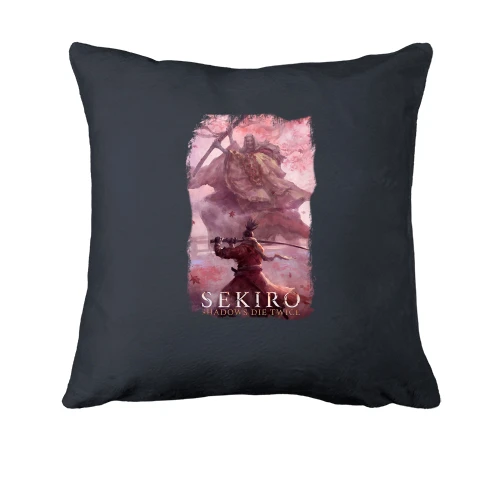 Подушка, Серый, с артом Sekiro - Shadows die twice