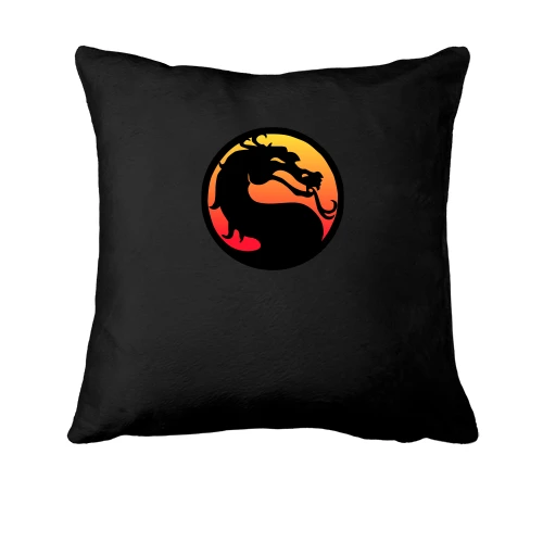 Подушка, Черный, с логотипом Mortal Kombat