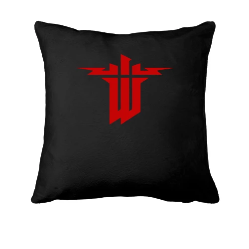 Подушка, Черный, с гербом Wolfenstein