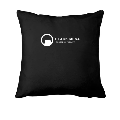 Подушка, Черный, с логотипом сотрудника Black Mesa (Half Life)