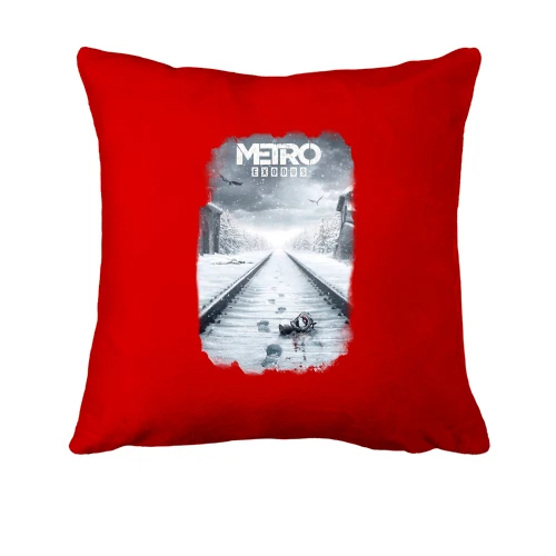 Подушка, Красный, с постером Metro - Exodus