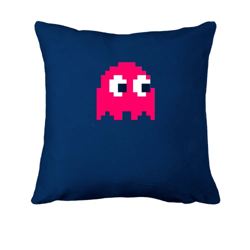 Подушка, Синий, с мобом из игры Pac man