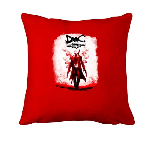 Подушка, Красный, с постером игры Devil May Cry