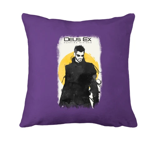 Подушка, Фиолетовый, с постером к игре Deus Ex