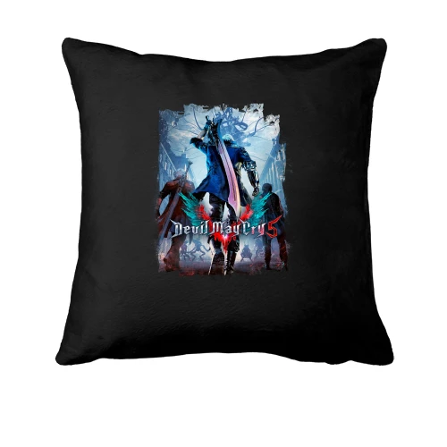 Подушка, Черный, с постером игры Devil May Cry 5