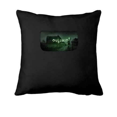 Подушка, Черный, с обложкой игры Outlast 2