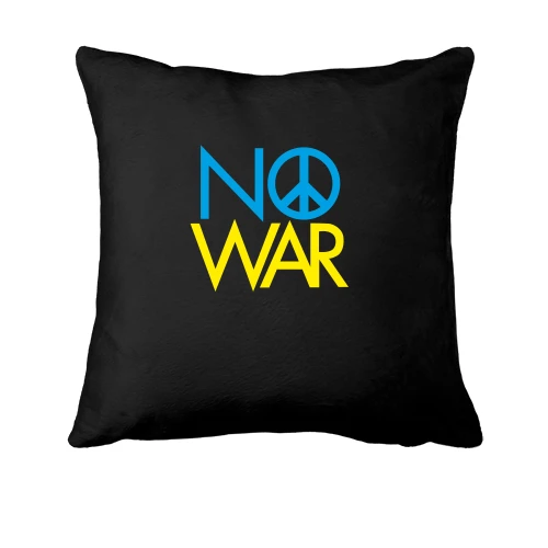 Подушка, Чорний, з принтом «No War»