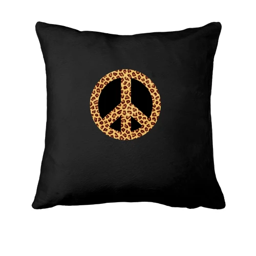 Подушка, Черный, peace (леопард)