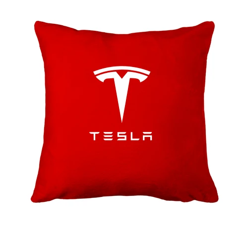 Подушка, Красный, с лого Tesla