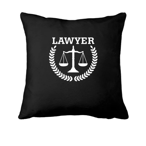 Подушка, Черный, с надписью "lawyer" юрист