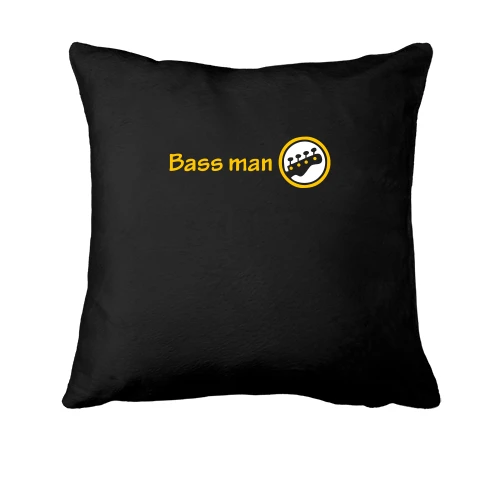 Подушка с надписью "Bass man" басист
