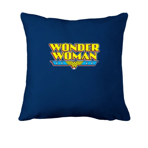 Подушка, Синій, з написом Wonder Woman