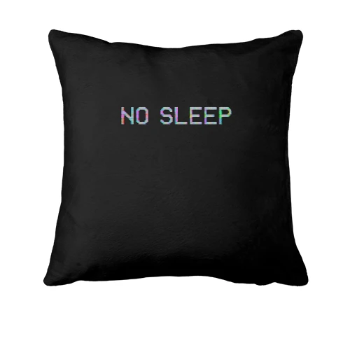 Подушка, Черный, с надписью "No sleep"
