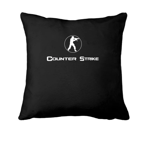 Подушка, Белый, с бойцом Counter Strike в круглой композиции