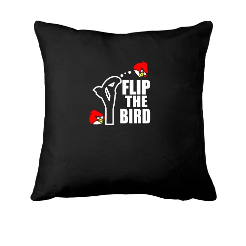 Подушка, Черный, Flip the bird