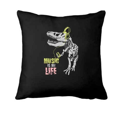 Подушка, Черный, Music is my life Динозавр