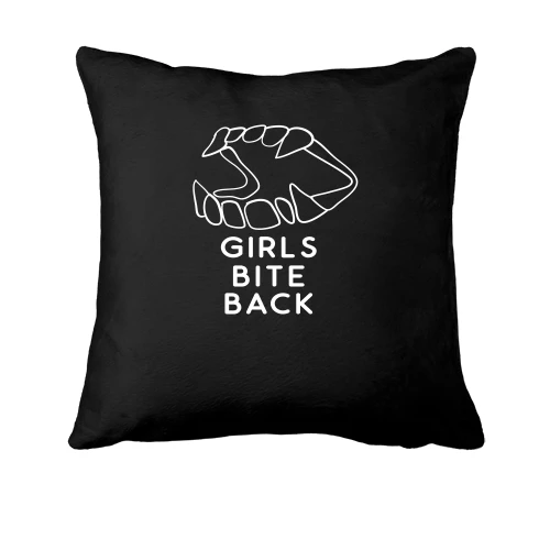 Подушка, Черный, Girls bite back Девочки кусают в ответ