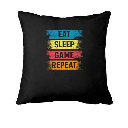 Подушка, Чорний, Eat Sleep Game Repeat