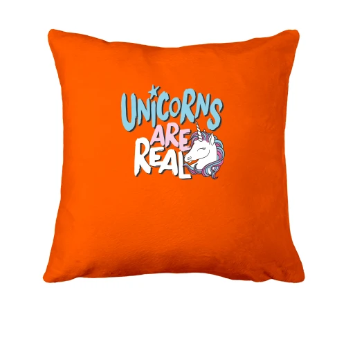 Подушка, Оранжевый, Unicorns are real