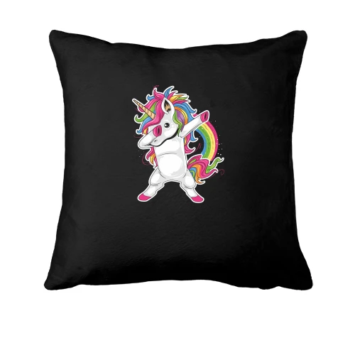 Подушка, Чорний, Rainbow Unicorn