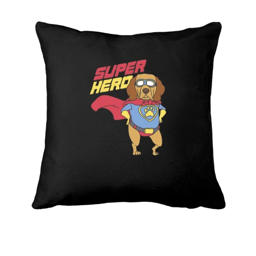 Подушка с собакой супергероем