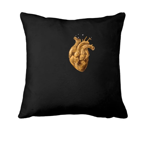 Подушка, Черный, Golden Heart