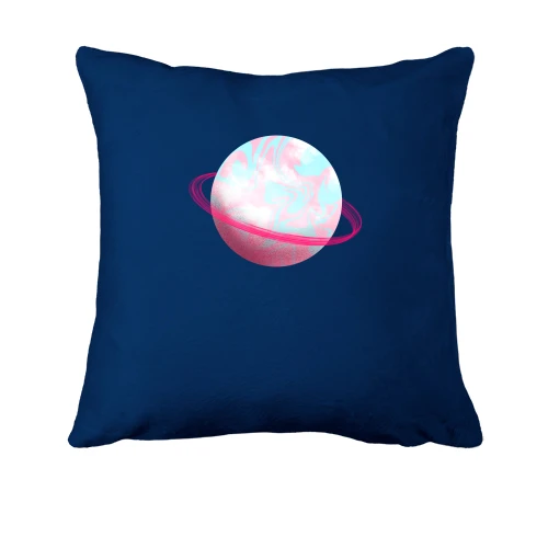 Подушка, Синий, Pink planet