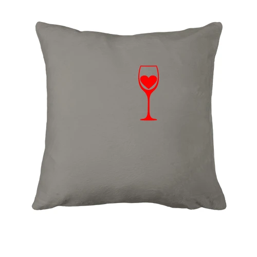 Подушка, Серый, Wine is my heart