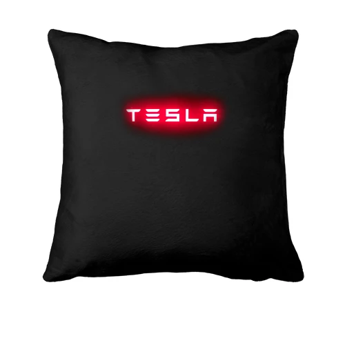 Подушка, Черный, с лого Tesla (2)