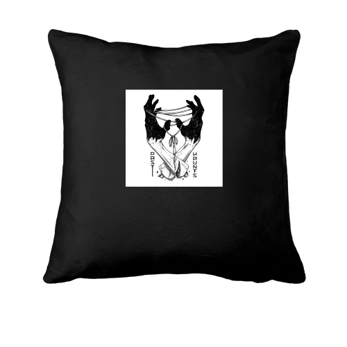 Подушка, Черный, Black hands with thread