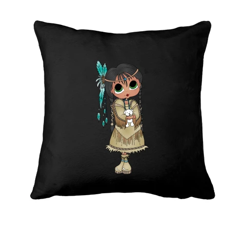 Подушка, Черный, Indian girl