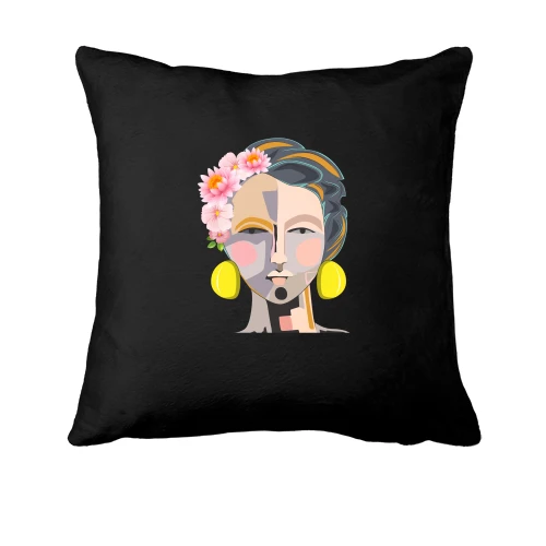 Подушка Woman with pop art portrait