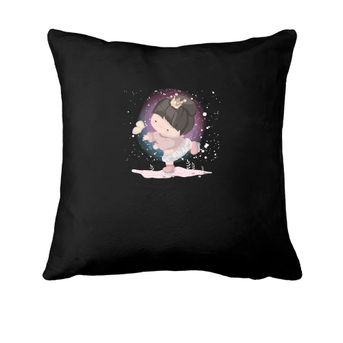 Подушка, Чорний, Baby girl with butterfly